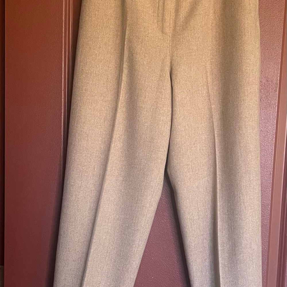 Vintage Pendleton Wool Pants Size 10 Tan Herringbone High Rise Trousers Academia